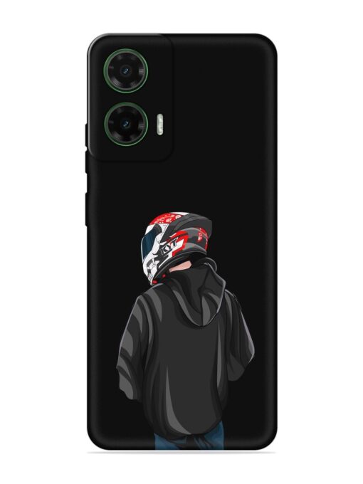 Motorcycle Rider Embossed Soft Silicone Case for Motorola Moto G35 (5G)