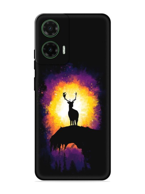 Elk Animal Art Embossed Soft Silicone Case for Motorola Moto G35 (5G)