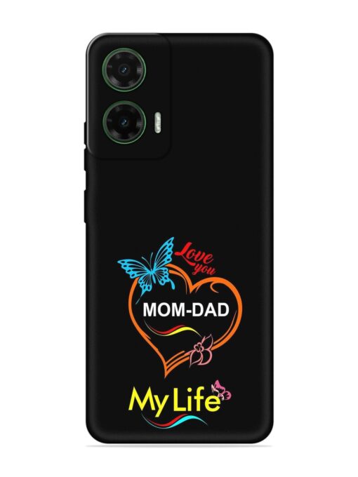 Love You Mom Dad Embossed Soft Silicone Case for Motorola Moto G35 (5G)