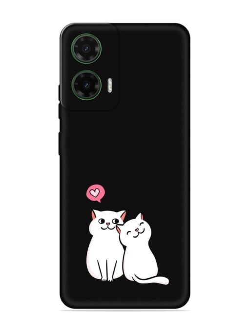 Cute Loving Cats Embossed Soft Silicone Case for Motorola Moto G35 (5G)