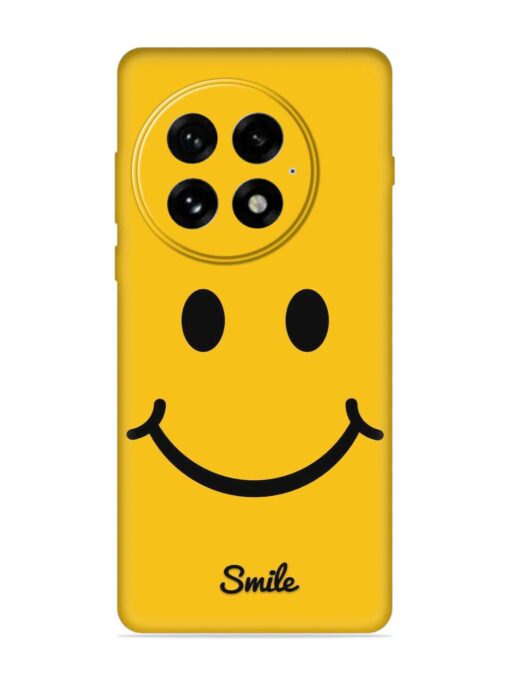 Yellow Smiley Embossed Soft Silicone Case for Oneplus 13 (5G)