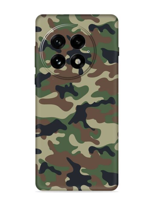 Army Military Camouflage Dark Green Embossed Soft Silicone Case for Oneplus 13 (5G)