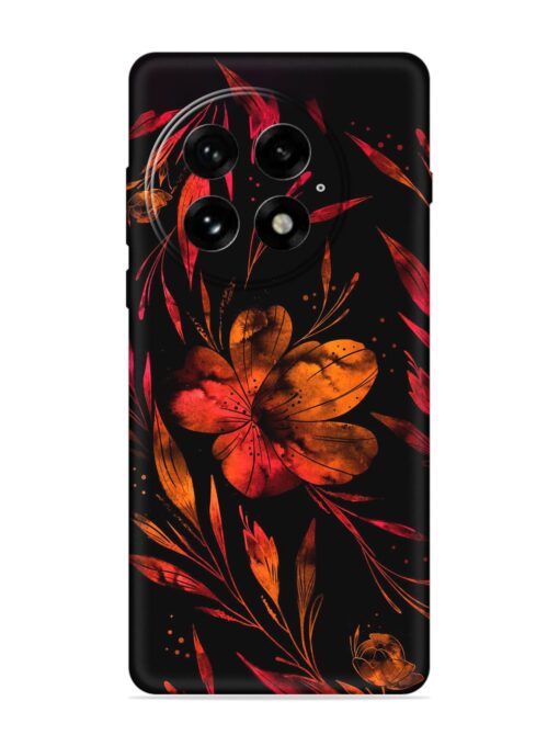 Red Flower Painting Embossed Soft Silicone Case for Oneplus 13 (5G)