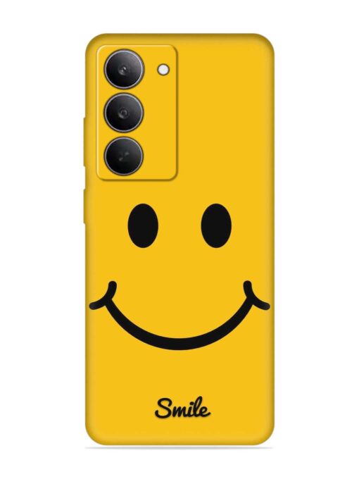 Yellow Smiley Embossed Soft Silicone Case for Realme 14X (5G)