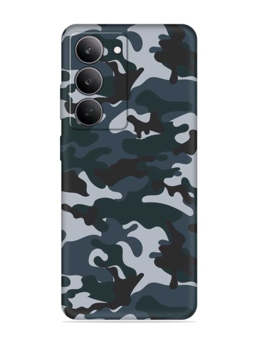 Dark Blue Army Military Art Embossed Soft Silicone Case for Realme 14X (5G)