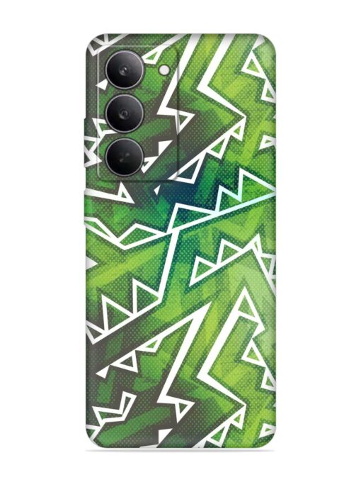 Green Graffiti Seamless Embossed Soft Silicone Case for Realme 14X (5G)