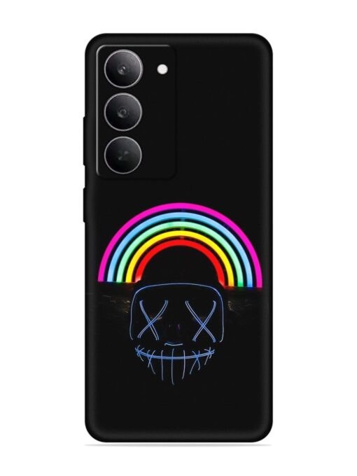 Mask Rainbow Embossed Soft Silicone Case for Realme 14X (5G)