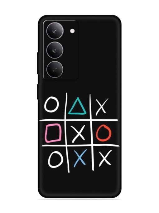 Super Neon Tic-Tac-Toe Embossed Soft Silicone Case for Realme 14X (5G)