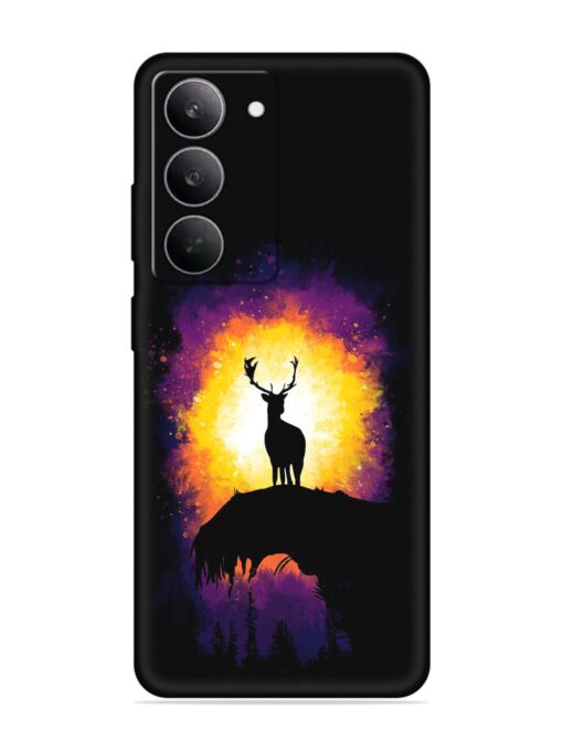 Elk Animal Art Embossed Soft Silicone Case for Realme 14X (5G)