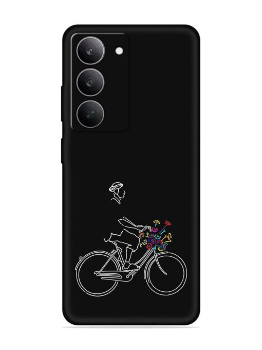 Minimalist Cycle Art Embossed Soft Silicone Case for Realme 14X (5G)