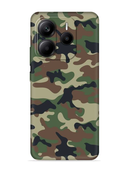 Army Military Camouflage Dark Green Embossed Soft Silicone Case for Xiaomi Redmi Note 14 (5G)