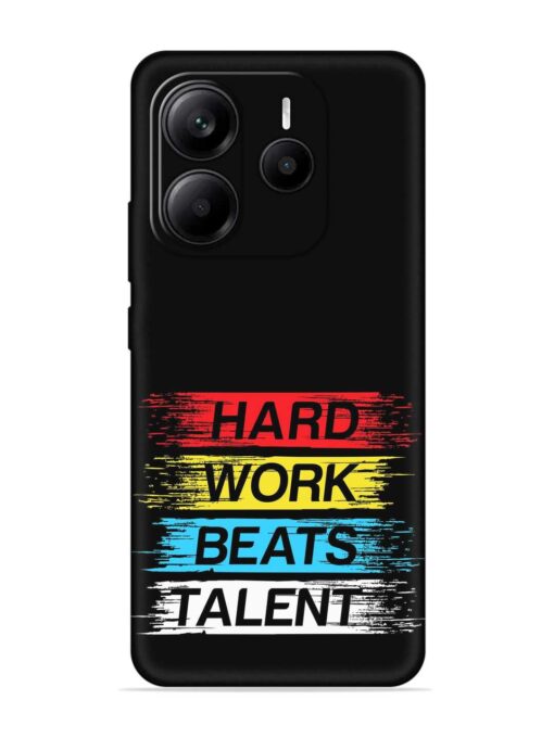 Hard Work Beats Embossed Soft Silicone Case for Xiaomi Redmi Note 14 (5G)