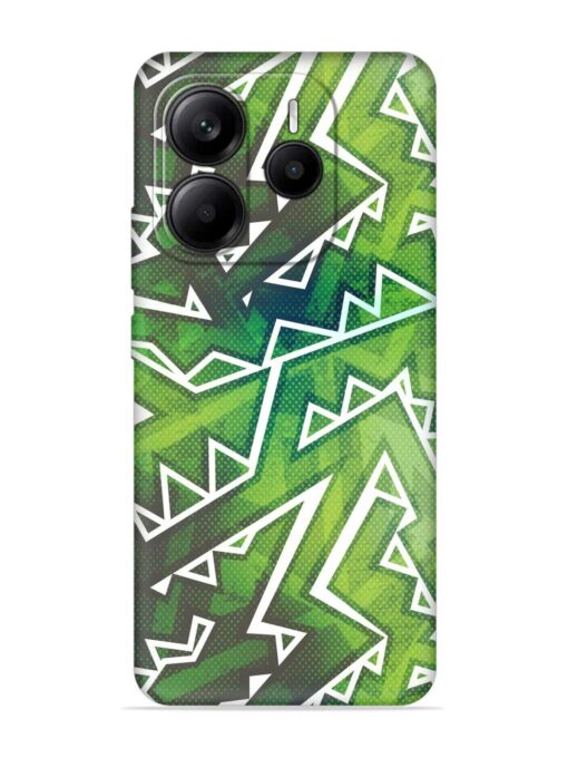 Green Graffiti Seamless Embossed Soft Silicone Case for Xiaomi Redmi Note 14 (5G)