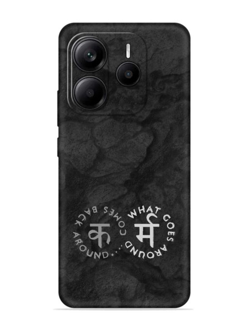 Karma Hindi Word Embossed Soft Silicone Case for Xiaomi Redmi Note 14 (5G)