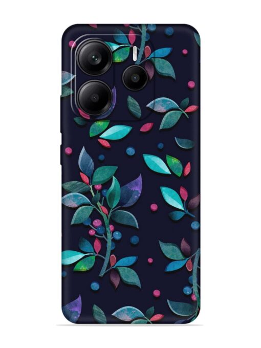 Decorative Watercolor Flower Embossed Soft Silicone Case for Xiaomi Redmi Note 14 (5G)