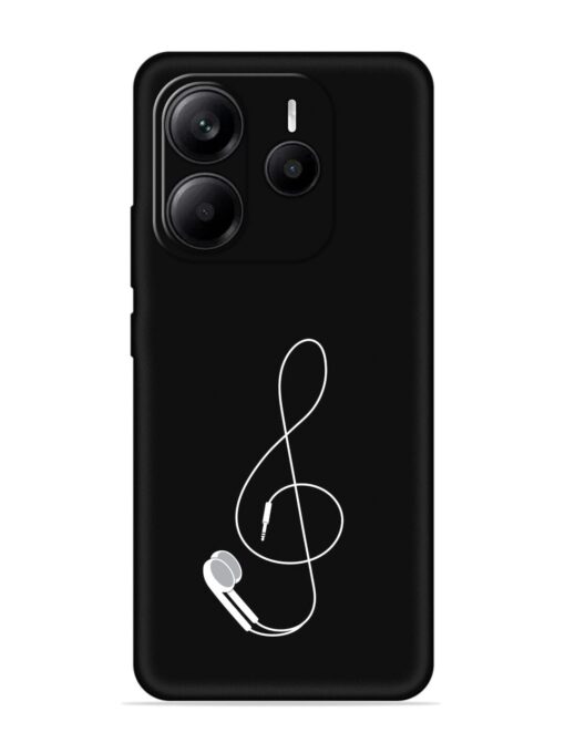 Music Earphone Vector Embossed Soft Silicone Case for Xiaomi Redmi Note 14 (5G)