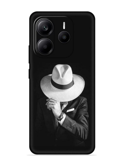 Men Under Hat Embossed Soft Silicone Case for Xiaomi Redmi Note 14 (5G)