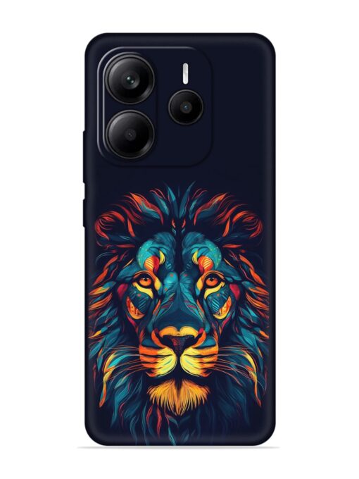 Colorful Lion Embossed Soft Silicone Case for Xiaomi Redmi Note 14 (5G)