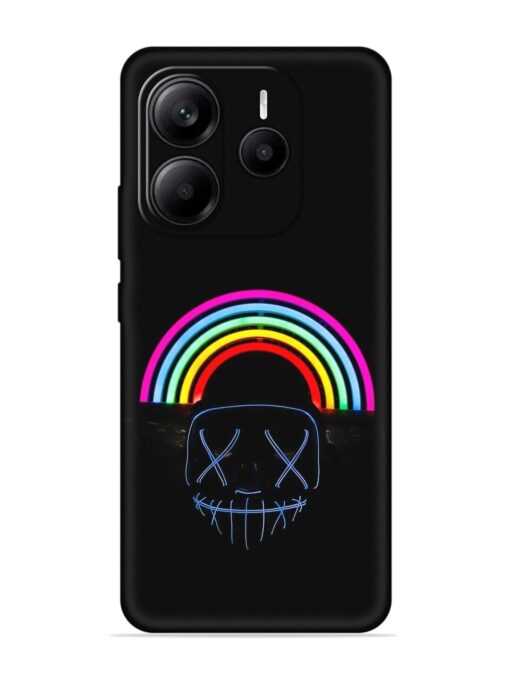 Mask Rainbow Embossed Soft Silicone Case for Xiaomi Redmi Note 14 (5G)