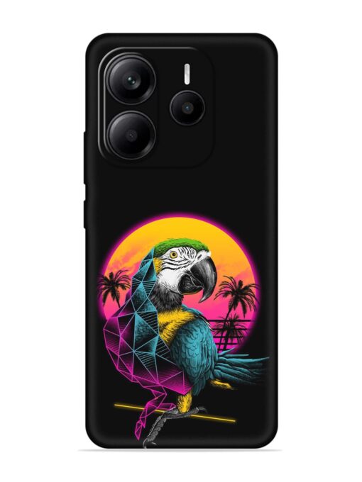 Rad Parrot Embossed Soft Silicone Case for Xiaomi Redmi Note 14 (5G)