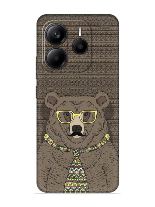 Grizzly Bear Embossed Soft Silicone Case for Xiaomi Redmi Note 14 (5G)