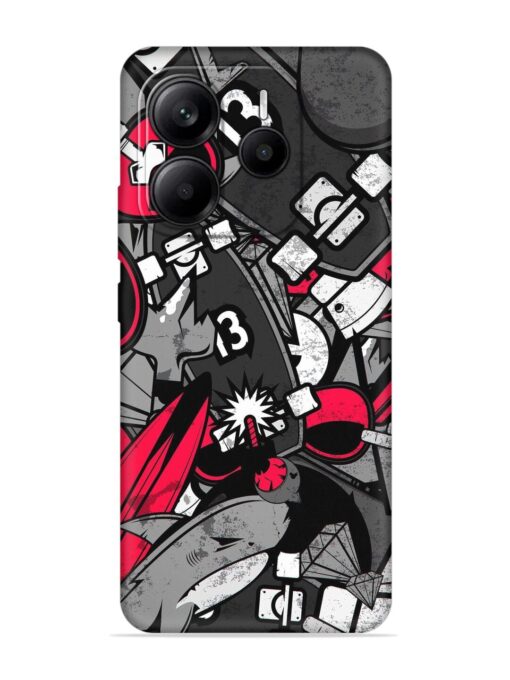 Fictional Doodle Embossed Soft Silicone Case for Xiaomi Redmi Note 14 (5G)