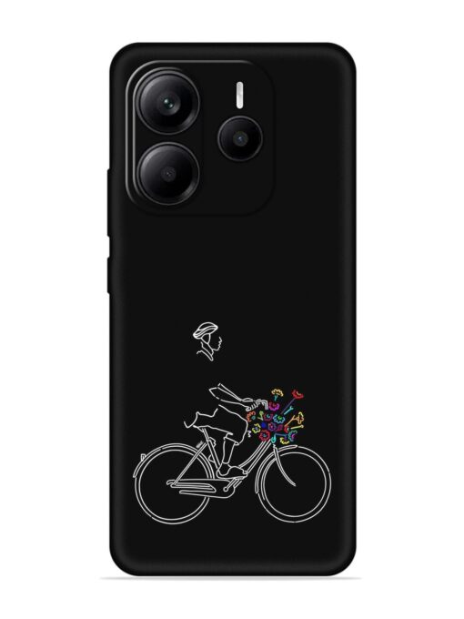 Minimalist Cycle Art Embossed Soft Silicone Case for Xiaomi Redmi Note 14 (5G)