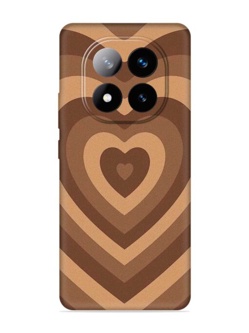 Brown Heart Embossed Soft Silicone Case for Xiaomi Redmi Note 14 Pro Plus (5G)