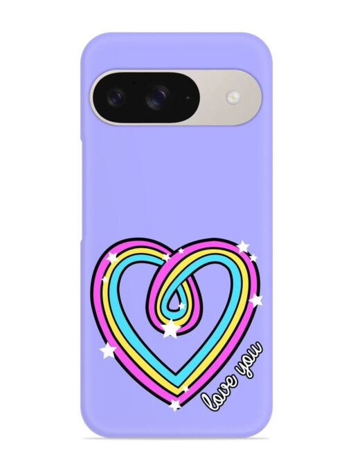 Colorful Rainbow Heart Snap Case for Google Pixel 9