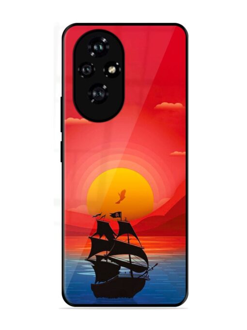 Sunset Sail Glossy Metal Phone Cover for Honor 200 (5G)