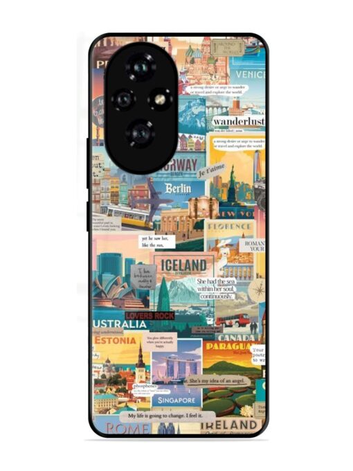 Travel Inspiration Collage Glossy Metal Phone Cover for Honor 200 (5G)