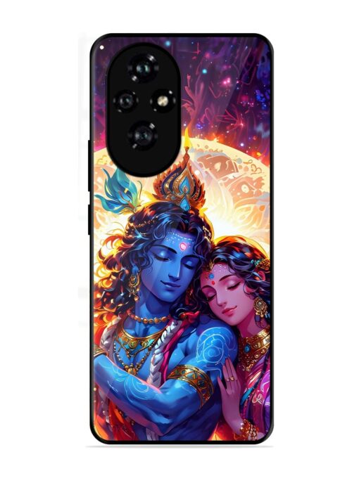 Radha Krishna Art Glossy Metal Phone Cover for Honor 200 (5G)