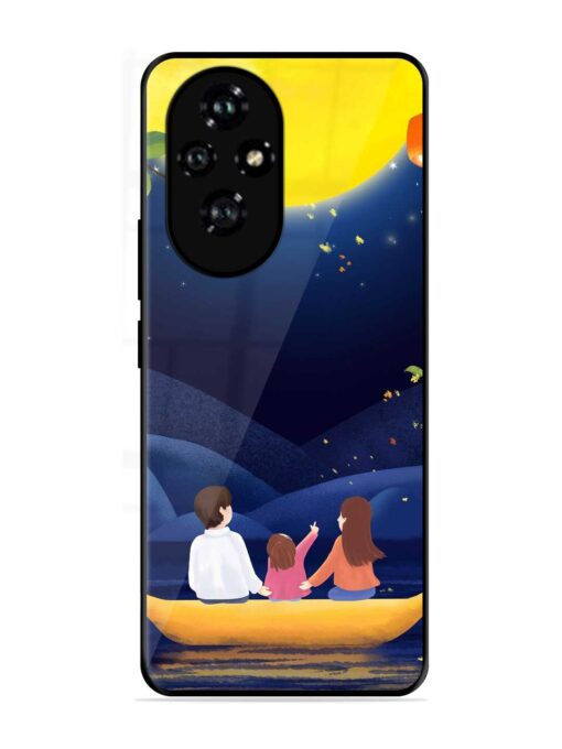 Happy Family And Beautiful View Glossy Metal Phone Cover for Honor 200 (5G)