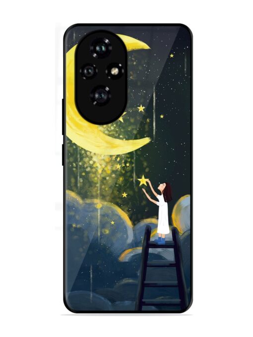 Moonlight Healing Night Illustration Glossy Metal TPU Phone Cover for Honor 200 (5G)