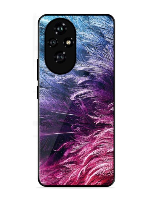 Light Grey Feather Background Glossy Metal Phone Cover for Honor 200 (5G)