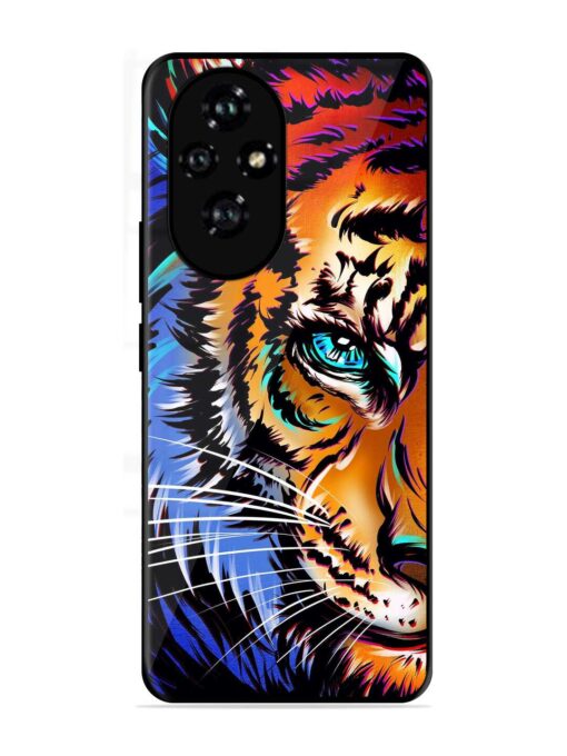 Colorful Lion Art Glossy Metal Phone Cover for Honor 200 (5G)