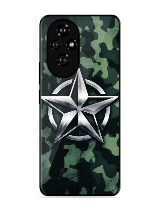 Indian Army Star Design Glossy Metal Phone Cover for Honor 200 (5G)