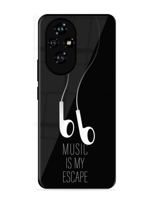 Music Is My Escape Glossy Metal Phone Cover for Honor 200 (5G)