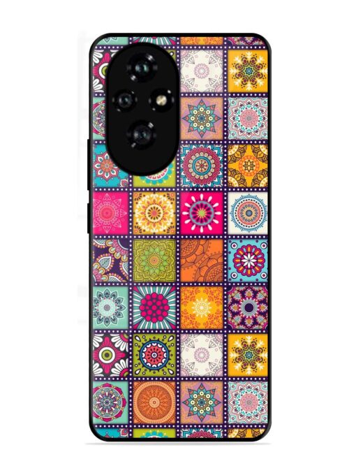 Seamless Pattern Vintage Glossy Metal Phone Cover for Honor 200 (5G)