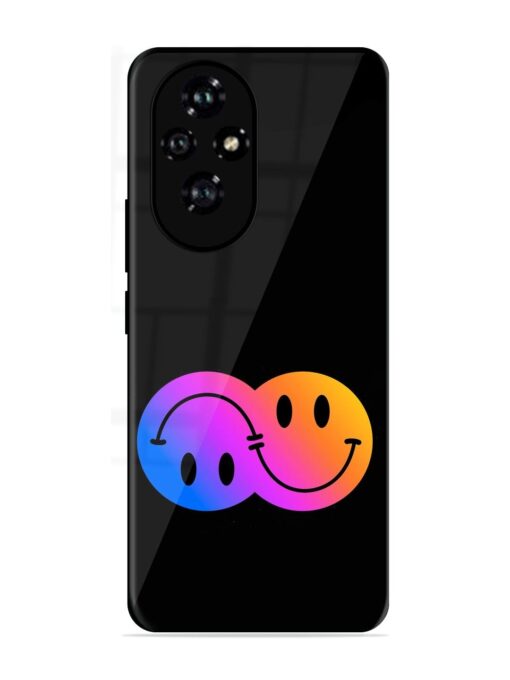 Gradient Smile Art Glossy Metal TPU Phone Cover for Honor 200 (5G)