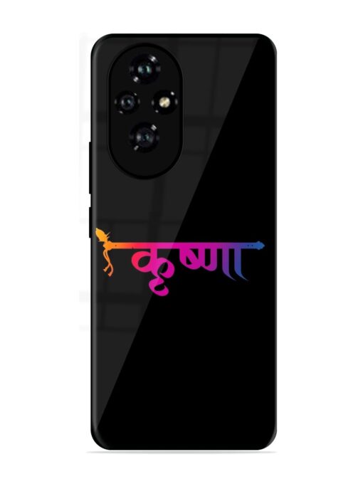 Krishna Typo Glossy Metal Phone Cover for Honor 200 (5G)