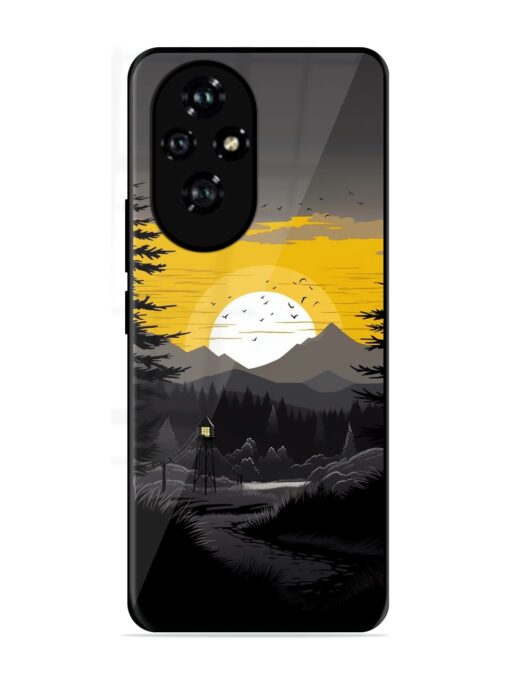 Sunset Vector Glossy Metal Phone Cover for Honor 200 (5G)