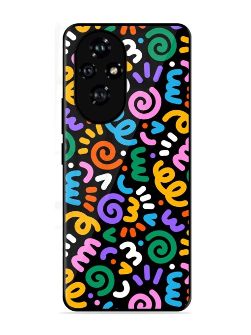 Colorful Seamless Vector Glossy Metal Phone Cover for Honor 200 (5G)