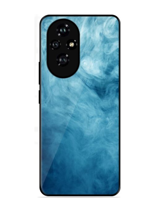 Blue Smoke Art Glossy Metal Phone Cover for Honor 200 (5G)