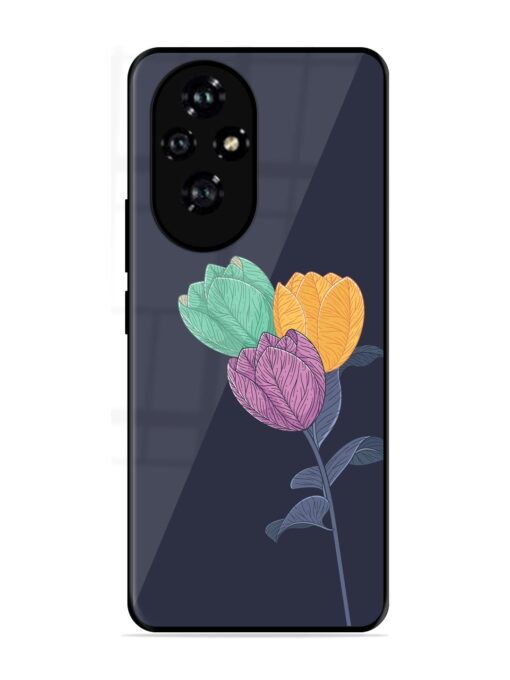 Flower Vector Glossy Metal Phone Cover for Honor 200 (5G)