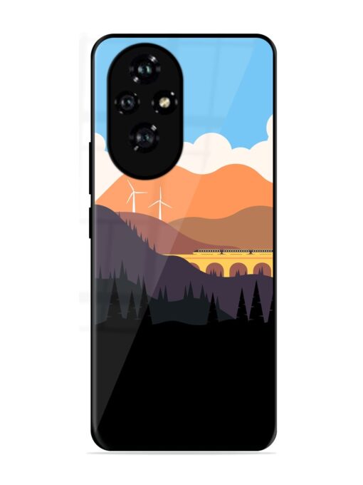 Minimal Mountain Vector Glossy Metal Phone Cover for Honor 200 (5G)