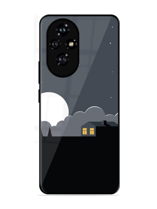 Full Moon Vector Art Glossy Metal Phone Cover for Honor 200 (5G)