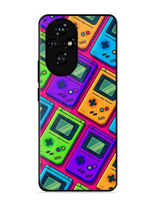 Game Seamless Pattern Glossy Metal Phone Cover for Honor 200 (5G)