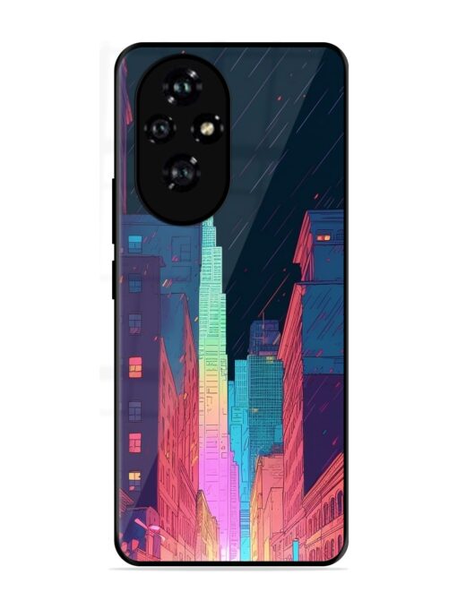 Minimal City Art Glossy Metal Phone Cover for Honor 200 (5G)