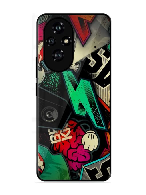 Graffiti Art Glossy Metal Phone Cover for Honor 200 (5G)